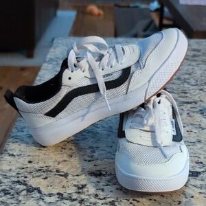 Vans Kids White and Black Sneakers